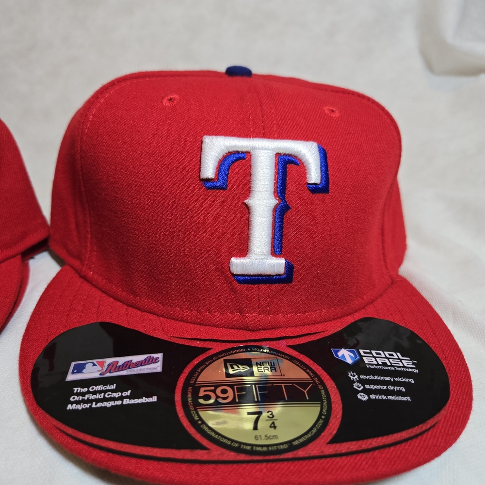 Red Baseball Cap with White and Blue Logo - Picture 7 of 11